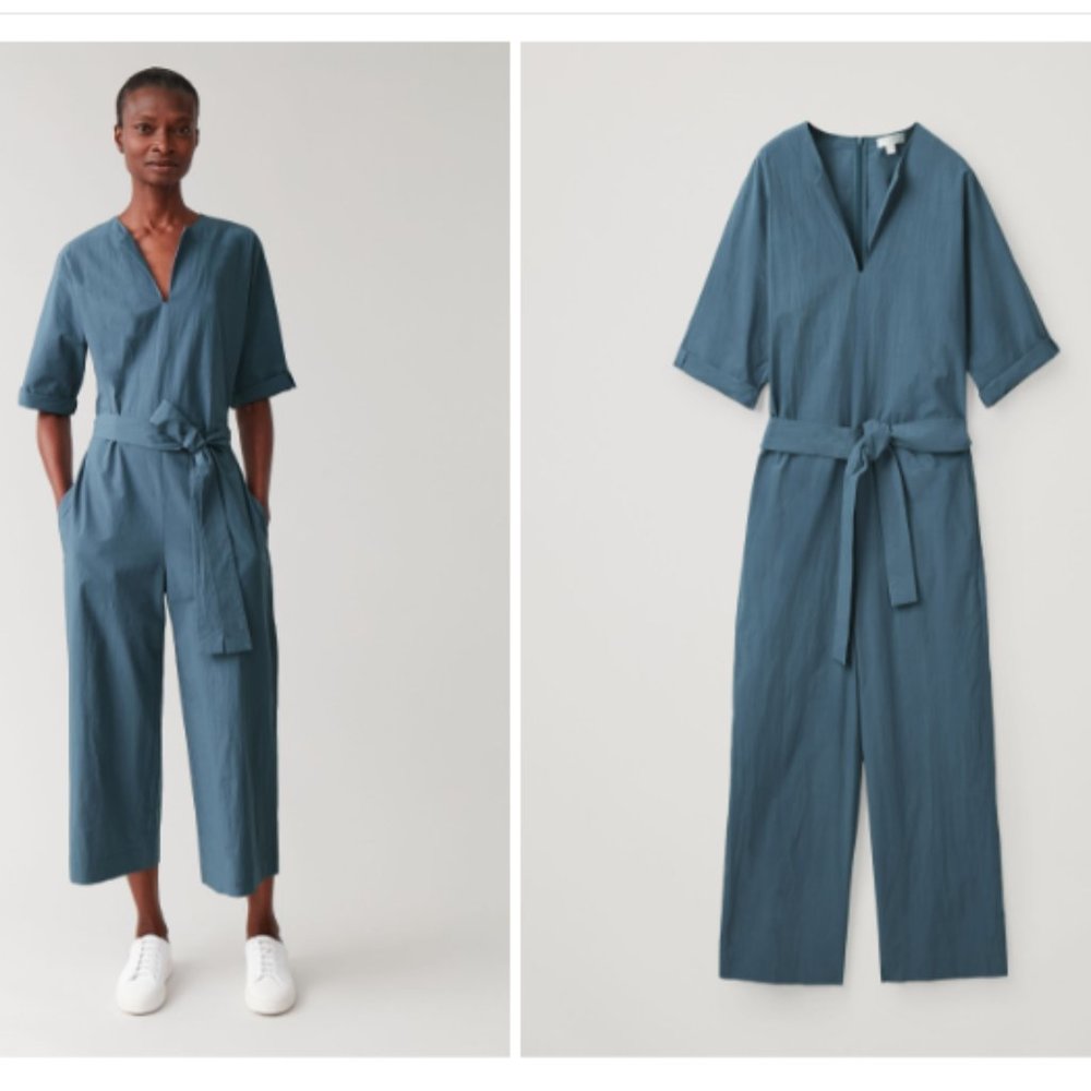 COS blue belted jumpsuit